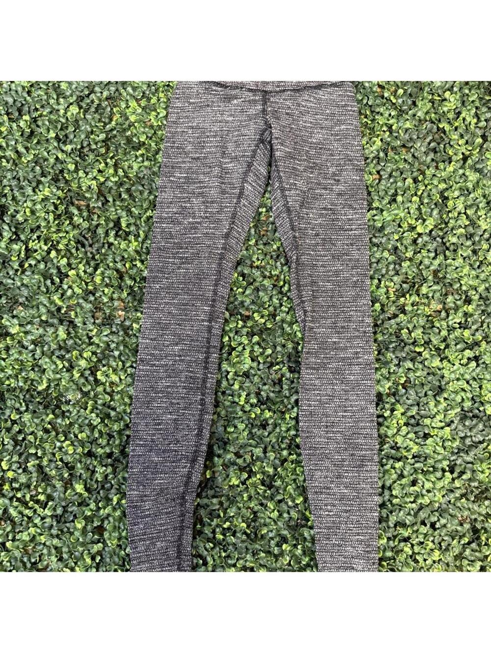 Lululemon Heathered Black White High Rise Leggings Size 2